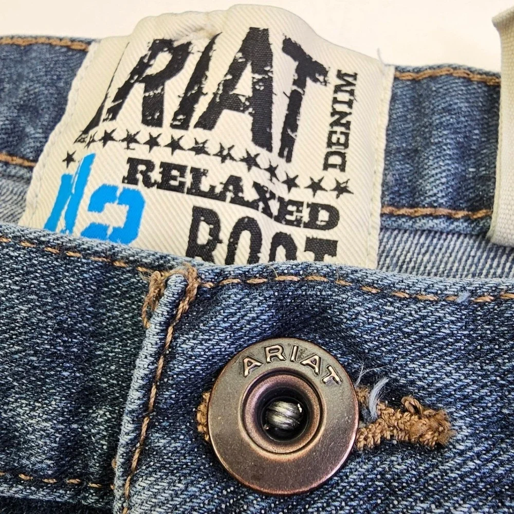 Ariat M2 Relaxed Boot Jeans Mens 40x34 Medium Wash Denim‎ Straight Leg - Picture 12 of 14